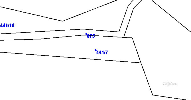 Parcela st. 441/7 v KÚ Bystré v Orlických horách, Katastrální mapa
