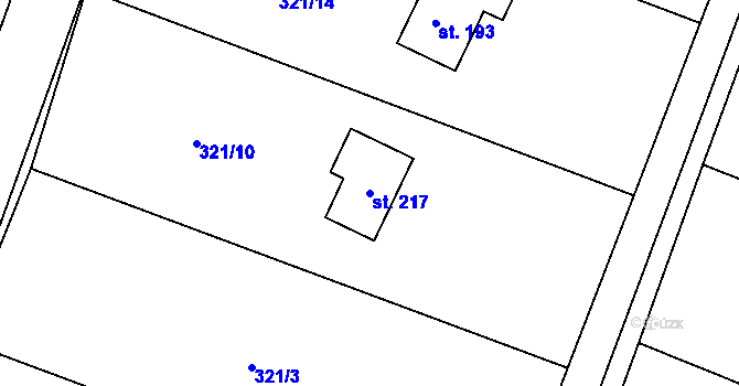 Parcela st. 217 v KÚ Bystré v Orlických horách, Katastrální mapa