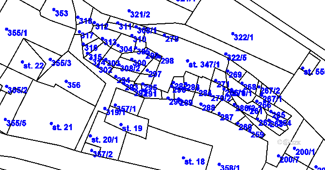 Parcela st. 347/7 v KÚ Bystré u Poličky, Katastrální mapa