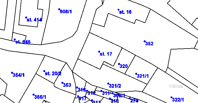 Parcela st. 17 v KÚ Bystré u Poličky, Katastrální mapa
