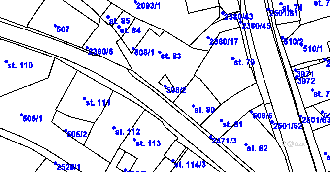 Parcela st. 508/2 v KÚ Bystré u Poličky, Katastrální mapa