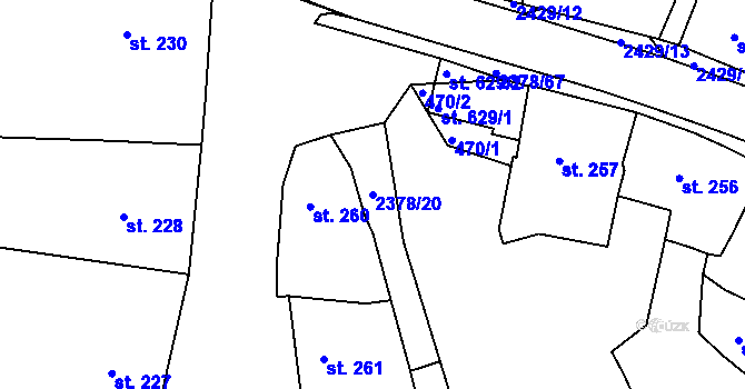 Parcela st. 2378/20 v KÚ Bystré u Poličky, Katastrální mapa