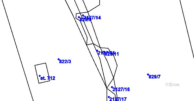 Parcela st. 2127/15 v KÚ Bystré u Poličky, Katastrální mapa
