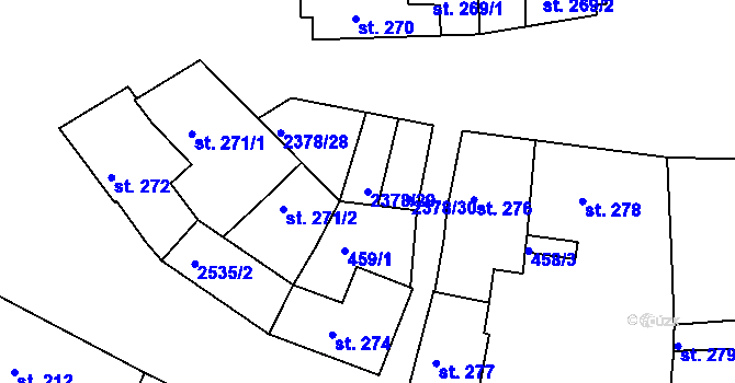 Parcela st. 2378/29 v KÚ Bystré u Poličky, Katastrální mapa