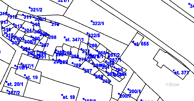 Parcela st. 268 v KÚ Bystré u Poličky, Katastrální mapa