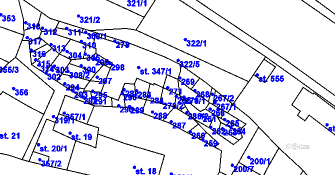 Parcela st. 271 v KÚ Bystré u Poličky, Katastrální mapa