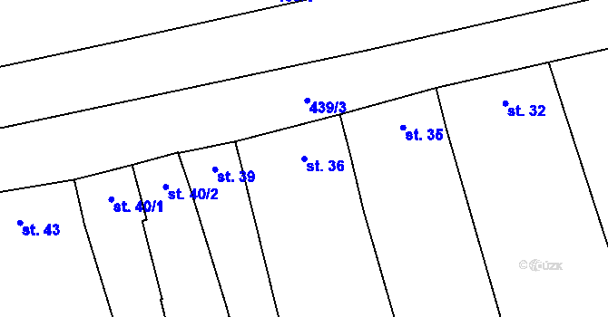 Parcela st. 36 v KÚ Bystročice, Katastrální mapa