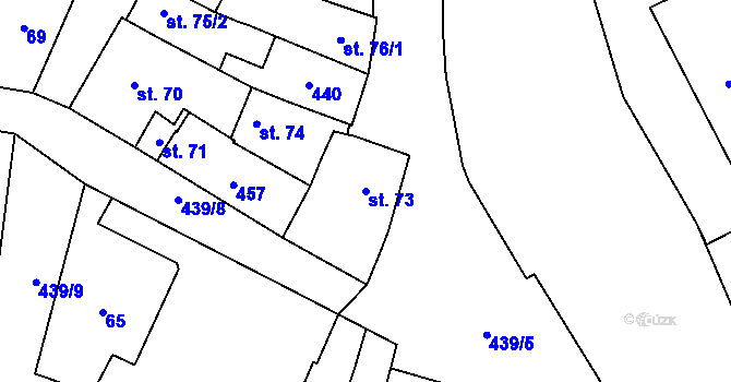 Parcela st. 73 v KÚ Bystročice, Katastrální mapa