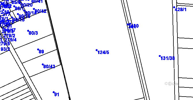 Parcela st. 124/5 v KÚ Bystročice, Katastrální mapa