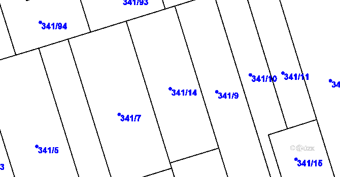 Parcela st. 341/14 v KÚ Bystročice, Katastrální mapa