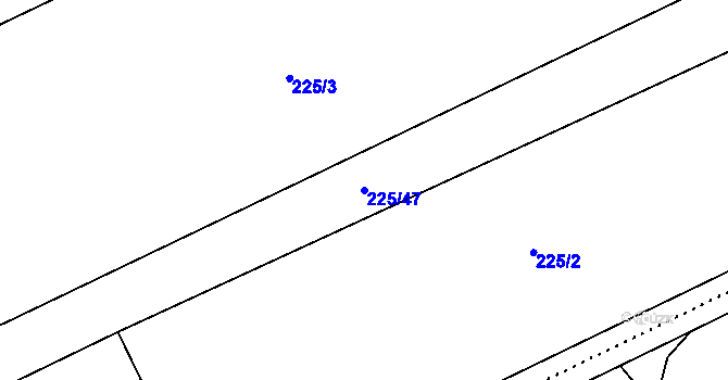 Parcela st. 225/47 v KÚ Bystročice, Katastrální mapa