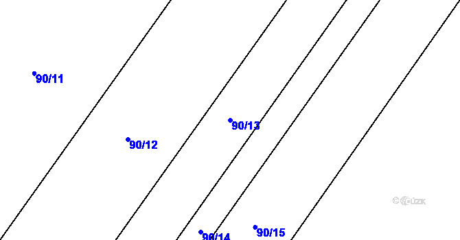Parcela st. 90/13 v KÚ Žerůvky, Katastrální mapa