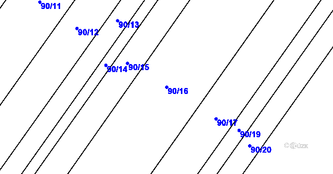Parcela st. 90/16 v KÚ Žerůvky, Katastrální mapa