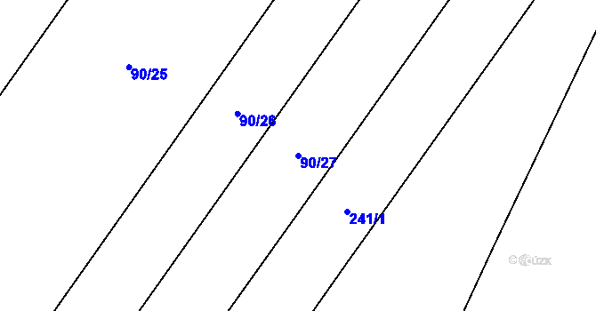 Parcela st. 90/27 v KÚ Žerůvky, Katastrální mapa