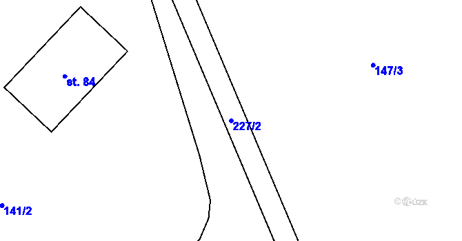 Parcela st. 227/2 v KÚ Žerůvky, Katastrální mapa