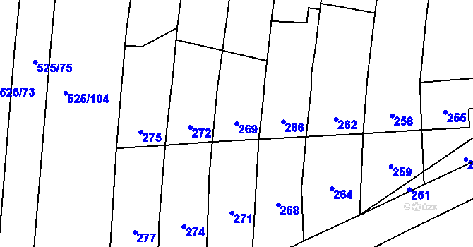 Parcela st. 269 v KÚ Bystrovany, Katastrální mapa