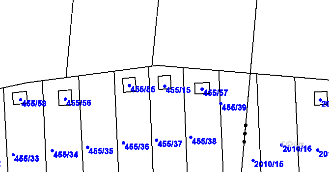 Parcela st. 455/15 v KÚ Bystrovany, Katastrální mapa