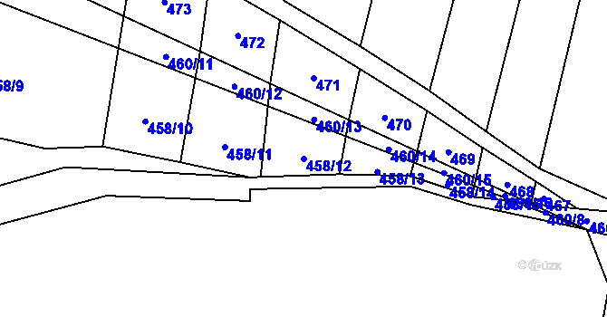 Parcela st. 458/12 v KÚ Bystrovany, Katastrální mapa