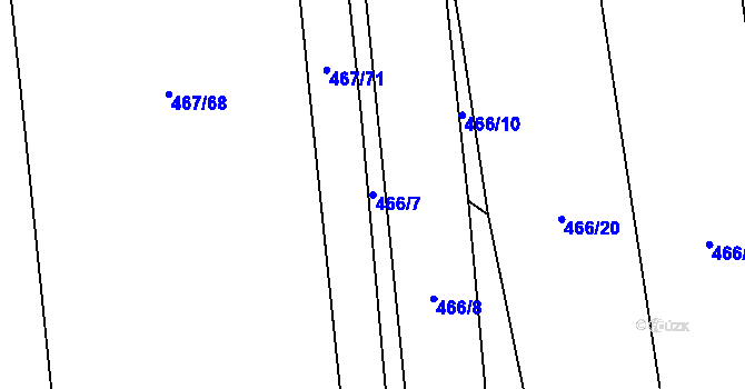 Parcela st. 466/7 v KÚ Bystrovany, Katastrální mapa