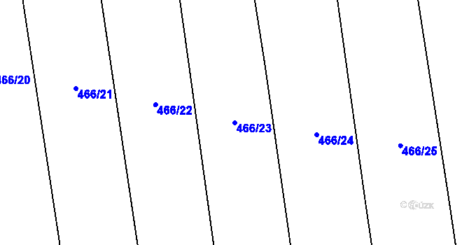 Parcela st. 466/23 v KÚ Bystrovany, Katastrální mapa