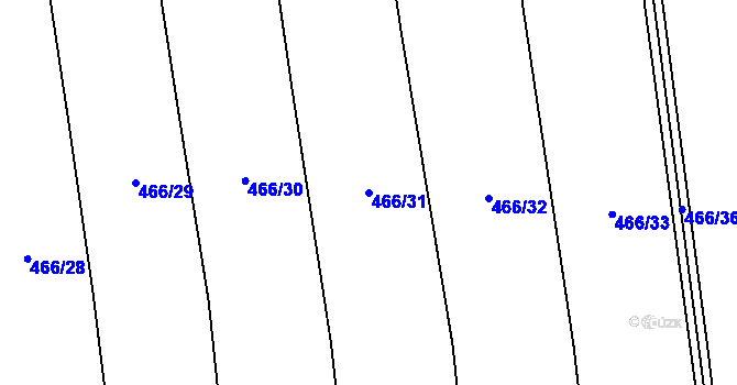 Parcela st. 466/31 v KÚ Bystrovany, Katastrální mapa