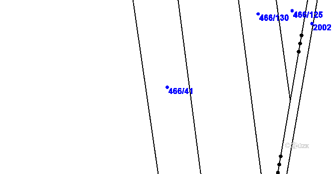 Parcela st. 466/41 v KÚ Bystrovany, Katastrální mapa