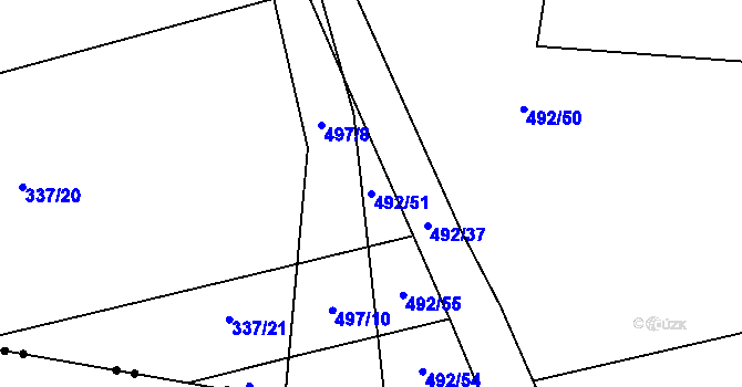 Parcela st. 492/51 v KÚ Bystrovany, Katastrální mapa
