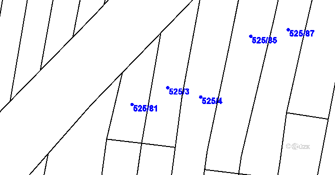 Parcela st. 525/3 v KÚ Bystrovany, Katastrální mapa