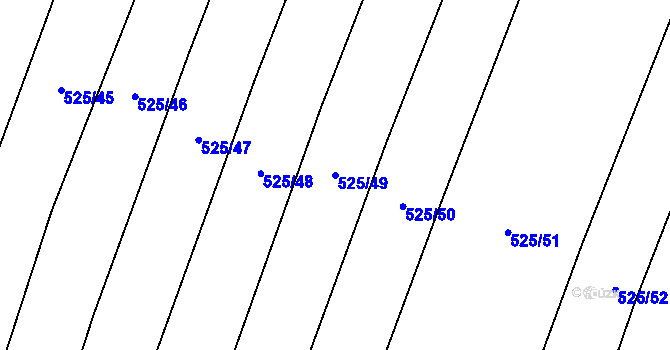 Parcela st. 525/49 v KÚ Bystrovany, Katastrální mapa