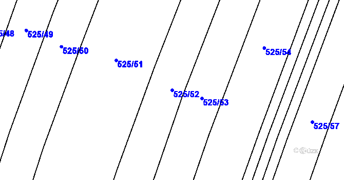 Parcela st. 525/52 v KÚ Bystrovany, Katastrální mapa