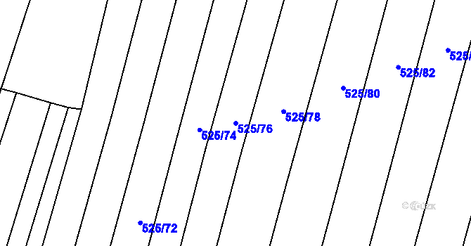 Parcela st. 525/76 v KÚ Bystrovany, Katastrální mapa