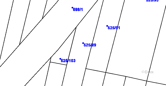 Parcela st. 525/89 v KÚ Bystrovany, Katastrální mapa
