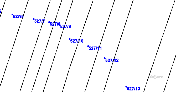 Parcela st. 527/11 v KÚ Bystrovany, Katastrální mapa