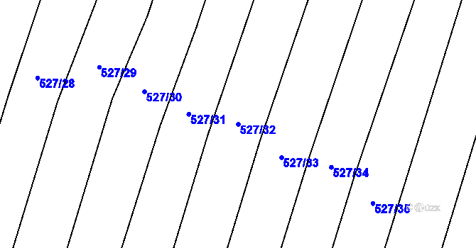 Parcela st. 527/32 v KÚ Bystrovany, Katastrální mapa