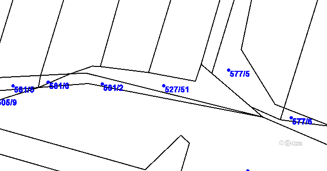 Parcela st. 527/51 v KÚ Bystrovany, Katastrální mapa