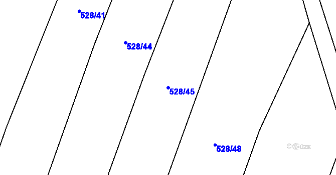 Parcela st. 528/45 v KÚ Bystrovany, Katastrální mapa