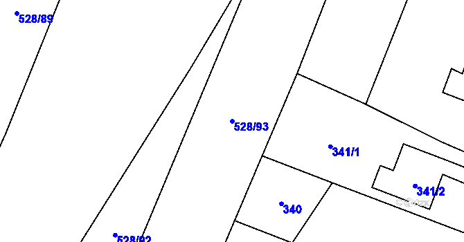 Parcela st. 528/93 v KÚ Bystrovany, Katastrální mapa