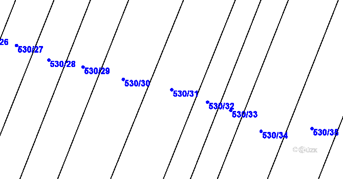 Parcela st. 530/31 v KÚ Bystrovany, Katastrální mapa