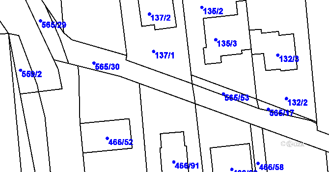 Parcela st. 565/32 v KÚ Bystrovany, Katastrální mapa