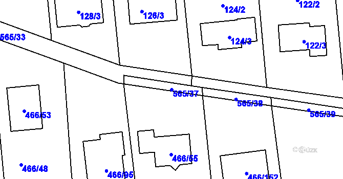 Parcela st. 565/37 v KÚ Bystrovany, Katastrální mapa