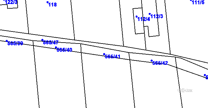 Parcela st. 565/41 v KÚ Bystrovany, Katastrální mapa