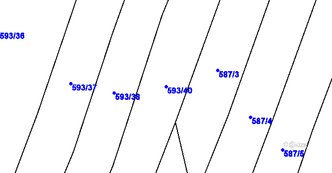 Parcela st. 593/40 v KÚ Bystrovany, Katastrální mapa