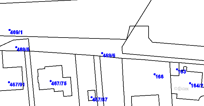 Parcela st. 469/6 v KÚ Bystrovany, Katastrální mapa