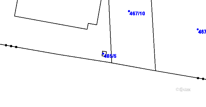 Parcela st. 485/5 v KÚ Bystrovany, Katastrální mapa