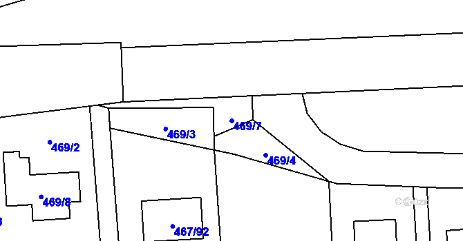 Parcela st. 469/7 v KÚ Bystrovany, Katastrální mapa