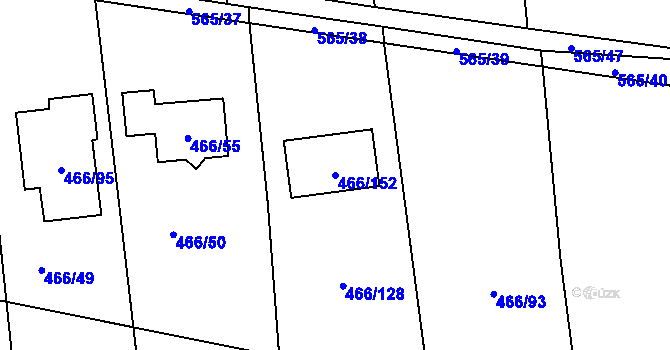 Parcela st. 466/152 v KÚ Bystrovany, Katastrální mapa