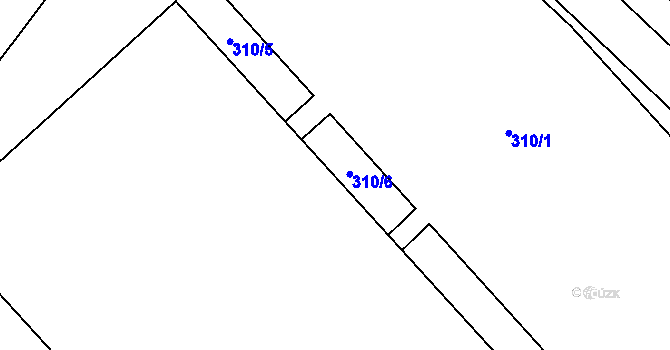 Parcela st. 310/6 v KÚ Bystřany, Katastrální mapa