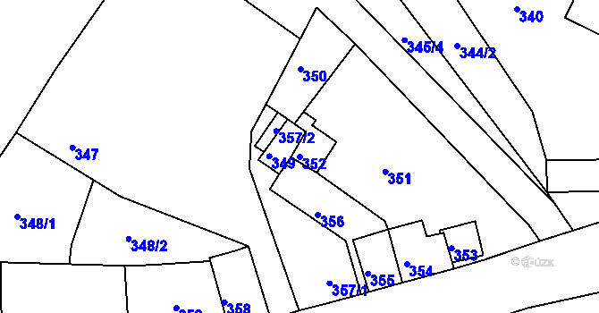 Parcela st. 352 v KÚ Bystřany, Katastrální mapa