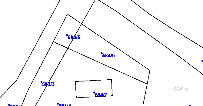 Parcela st. 584/6 v KÚ Bystřany-Světice, Katastrální mapa