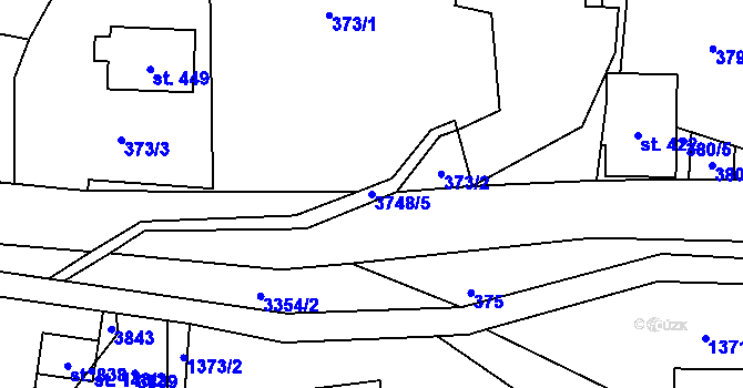 Parcela st. 3748/5 v KÚ Bystřec, Katastrální mapa